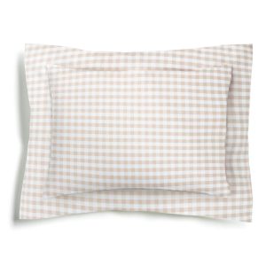 Luxe Premium Percale Decorative Pillow in Camel Gingham