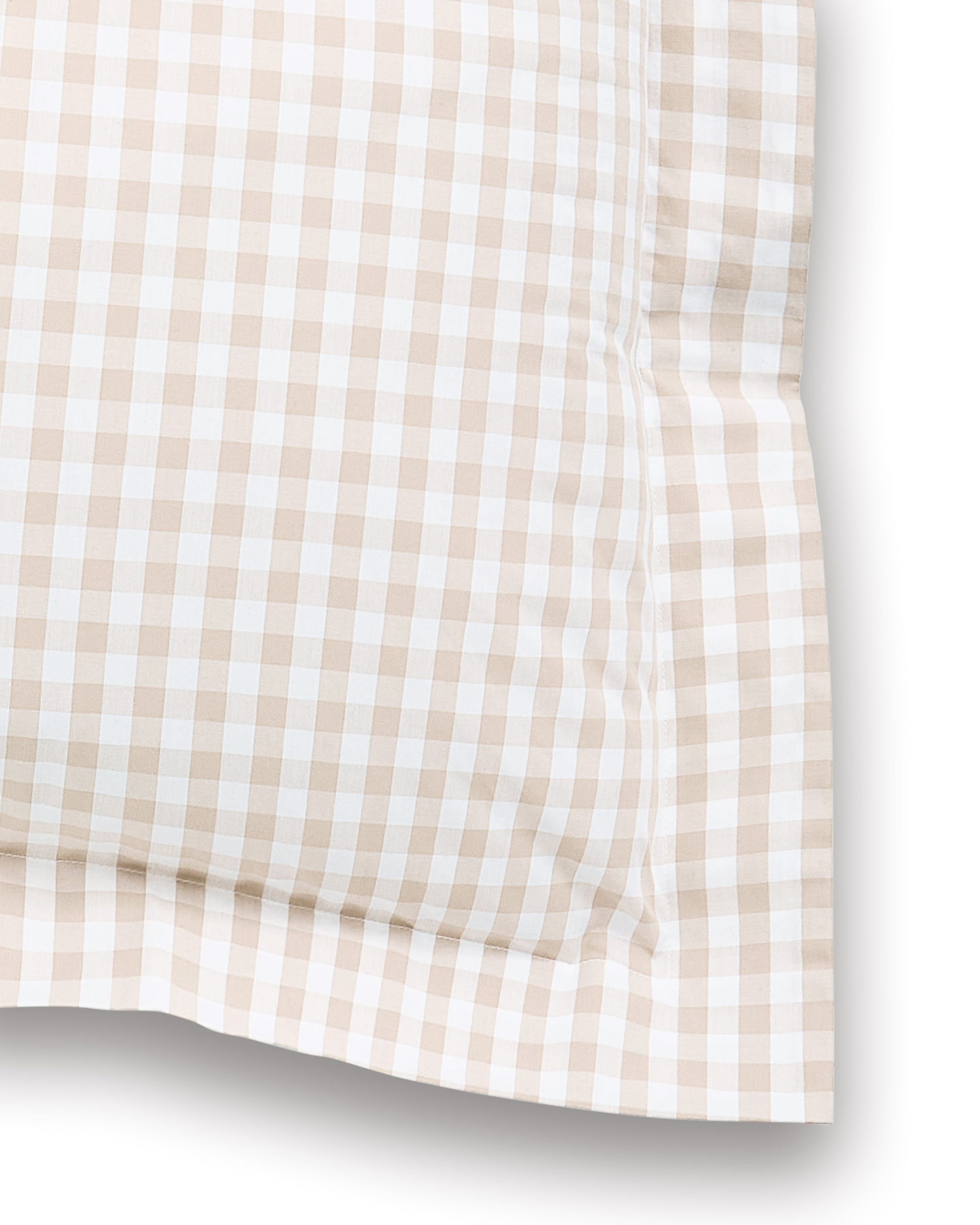 Luxe Premium Percale Euro Sham in Camel Gingham - Image 2